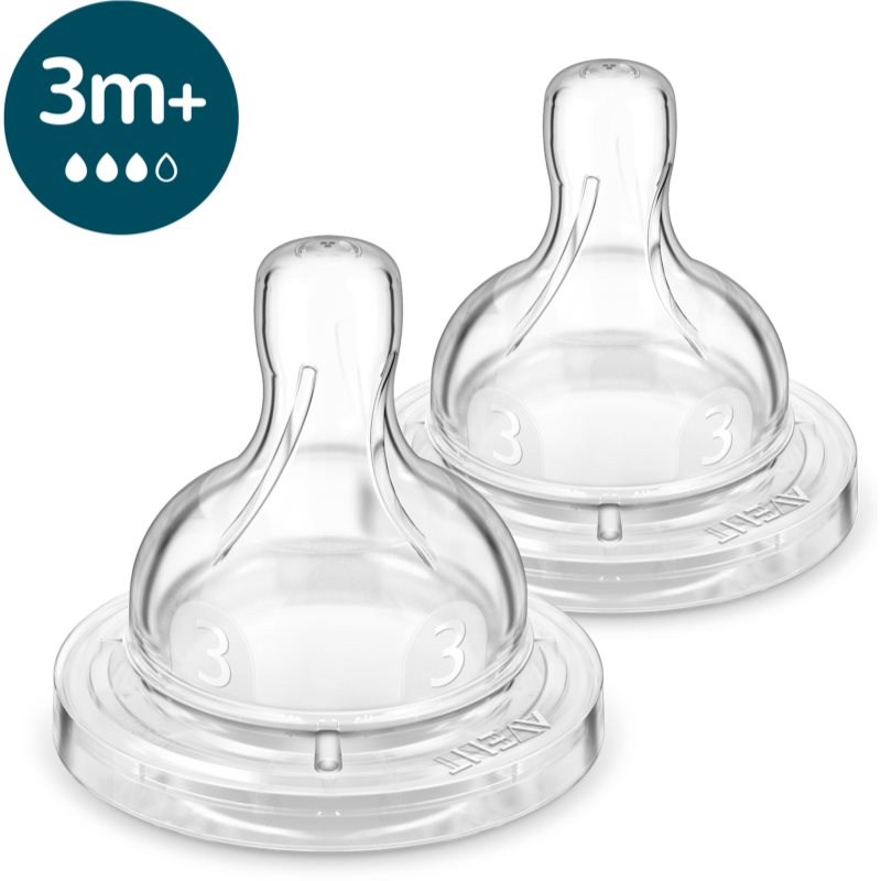 Philips Avent Anti-colic Flow 3 tetină pentru biberon anti-colici 3 m+ Medium Flow 2 buc