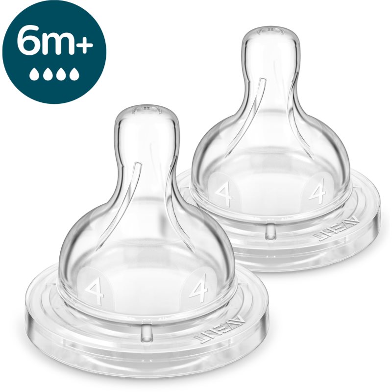 Philips Avent Anti-colic Flow 4 tetină pentru biberon anti-colici 6 m+ Fast Flow 2 buc