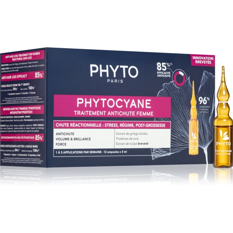 Phyto Phytocyane Women Treatment Tratament Pentru Stimularea Cresterii Parului Si Anti-cadere 12x5 Ml