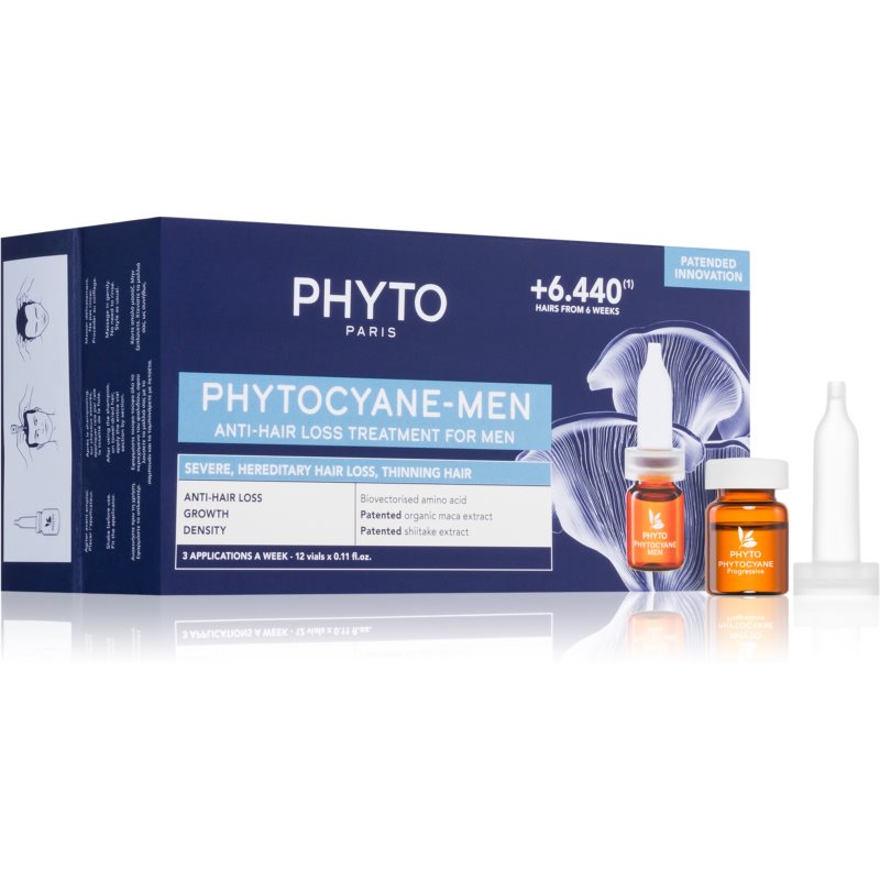 Phyto Phytocyane Men Treatment Tratament Pentru Stimularea Cresterii Parului Si Anti-cadere 12x3.5 Ml