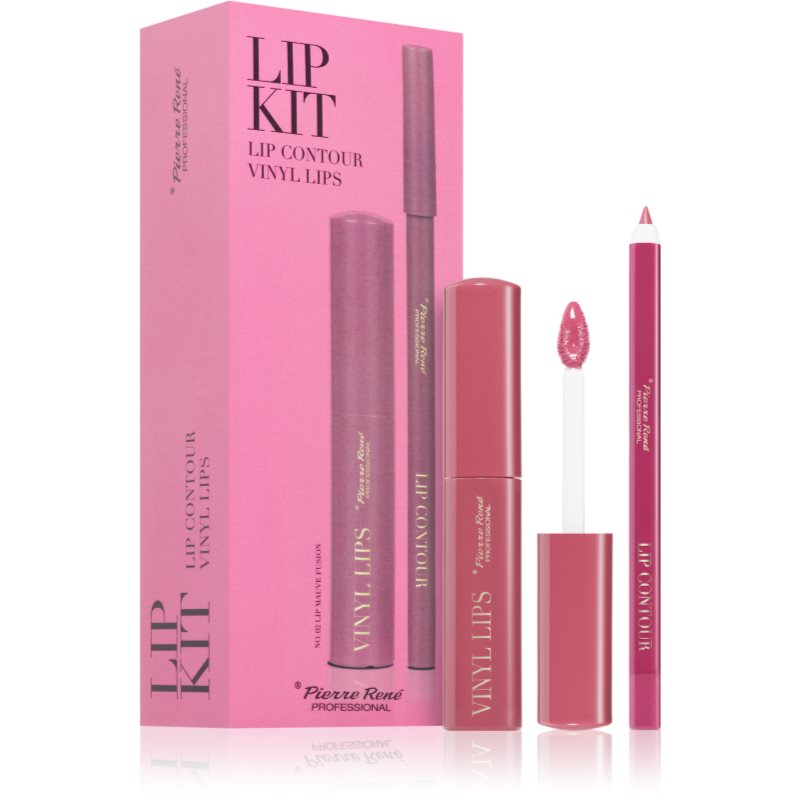 Pierre René Professional Lip Kit set cadou de buze 02 Mauve Fusion 2 buc