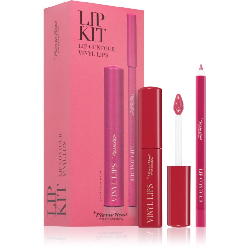 Pierre René Professional Lip Kit set cadou de buze 03 Rose Fusion 2 buc