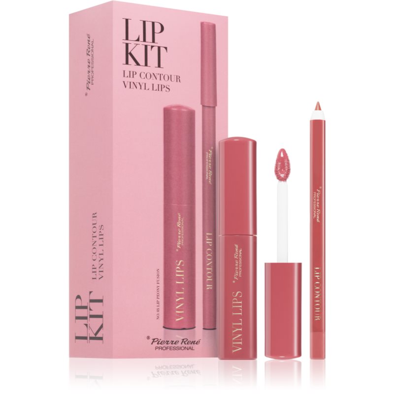 Pierre René Professional Lip Kit set cadou de buze 05 Peony Fusion 2 buc