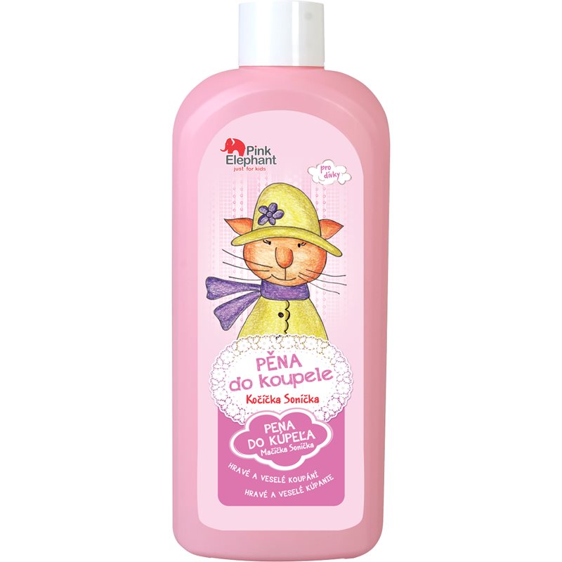 Pink Elephant Girls spuma de baie pentru copii Kitty 500 ml