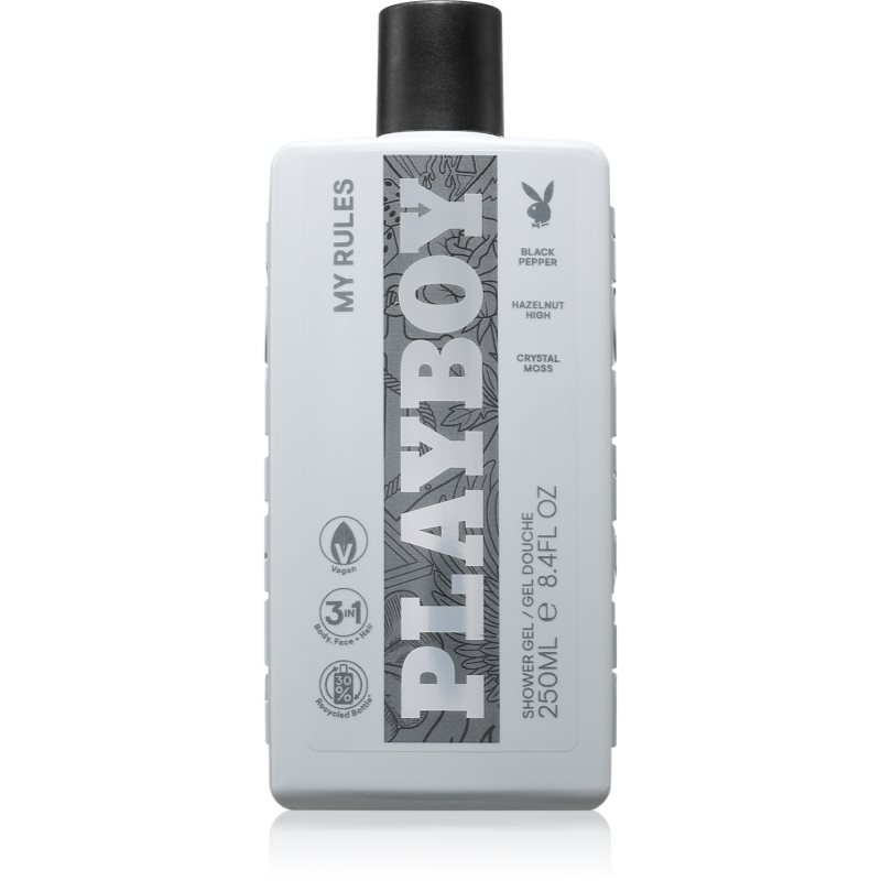 Playboy My Rules gel de duș 3 in 1 pentru bărbați 250 ml
