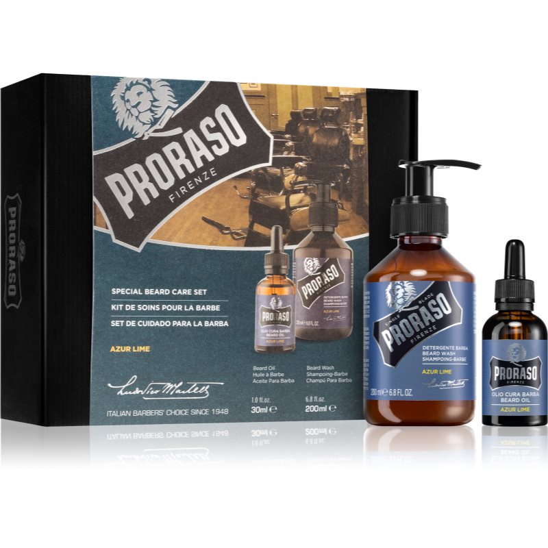 Proraso Set Beard Original set cadou Azur Lime(pentru barbă) pentru bărbați