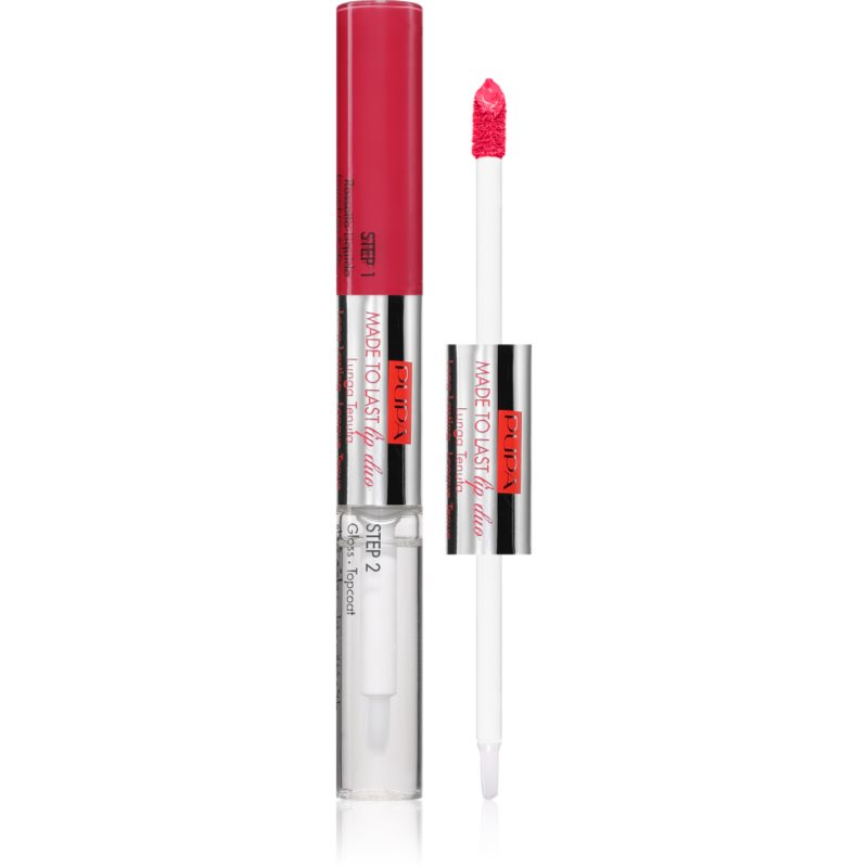 PUPA Milano Made to Last Lip Duo Ruj de buze lichid, de lunga durata stralucitor culoare 004 - Geranium Fuchsia 2x4 ml