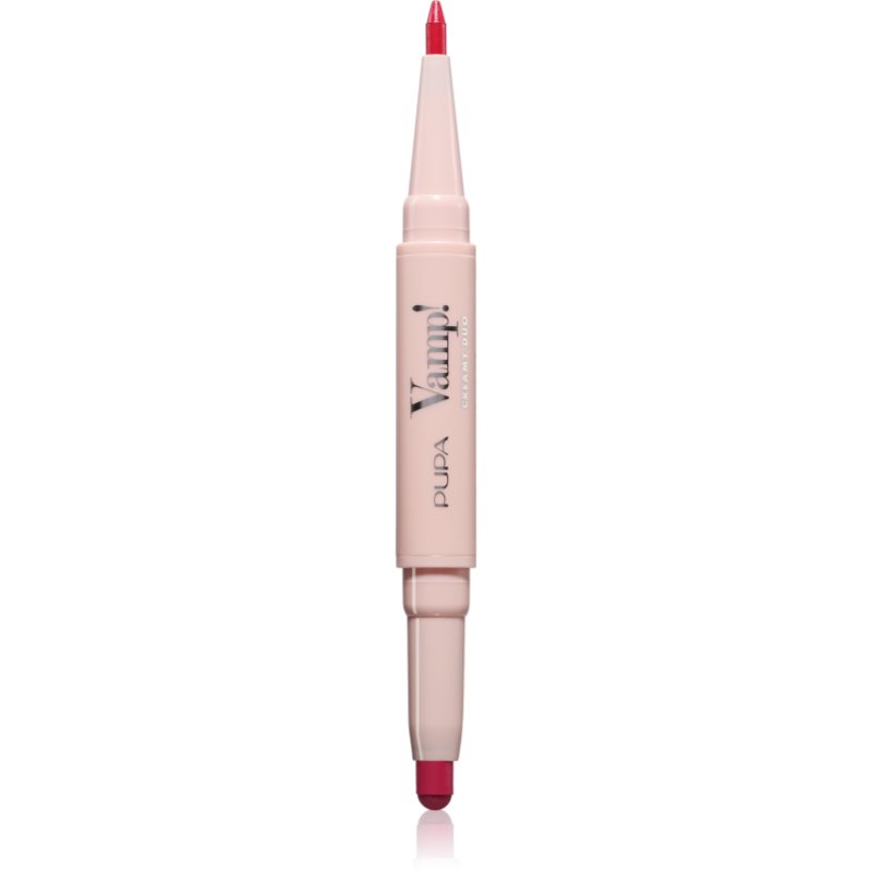 PUPA Milano Vamp! Creamy Duo ruj și creion pentru conturul buzelor 2 in 1 culoare 009 Flamingo Fuchsia 0.8 g