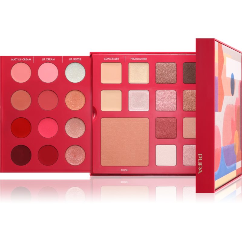 PUPA Milano Pupart M paleta pentru fata multifunctionala pentru ochi și buze BURGUNDY 18.8 g