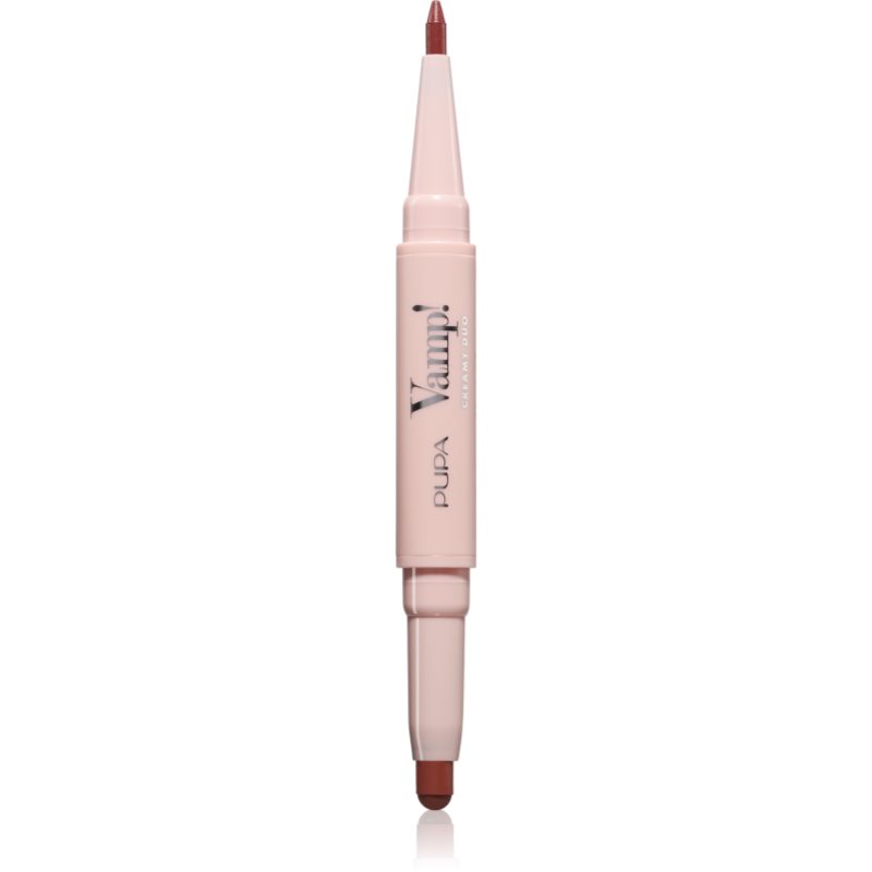PUPA Milano Vamp! Creamy Duo ruj și creion pentru conturul buzelor 2 in 1 culoare 016 - Warm Rose 0.8 g