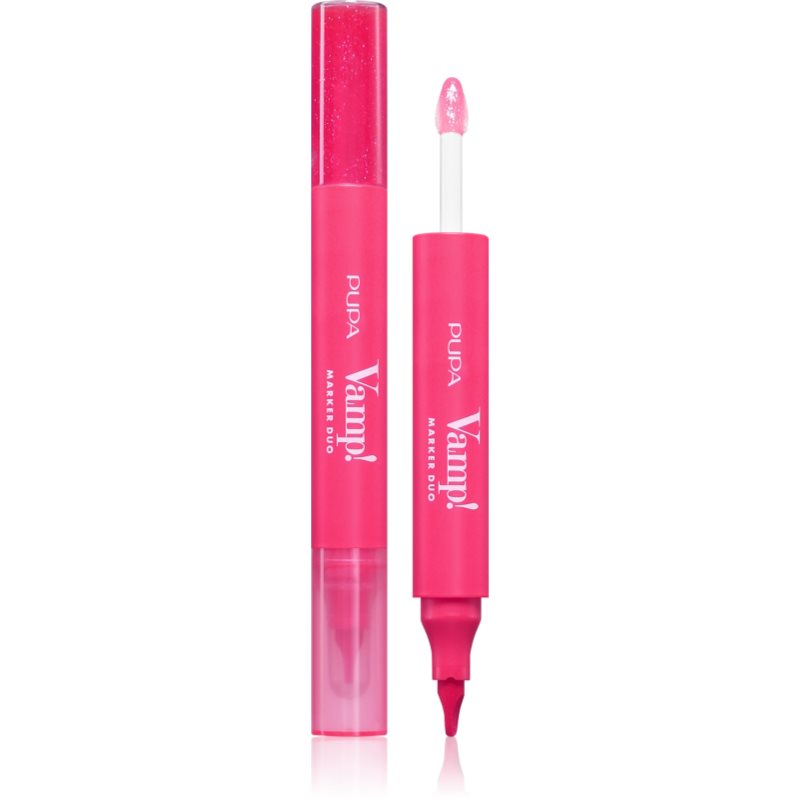 PUPA Milano Vamp! Lip Marker Duo repara buzele stralucitor culoare 006 Dragon Fruit 1.4 ml