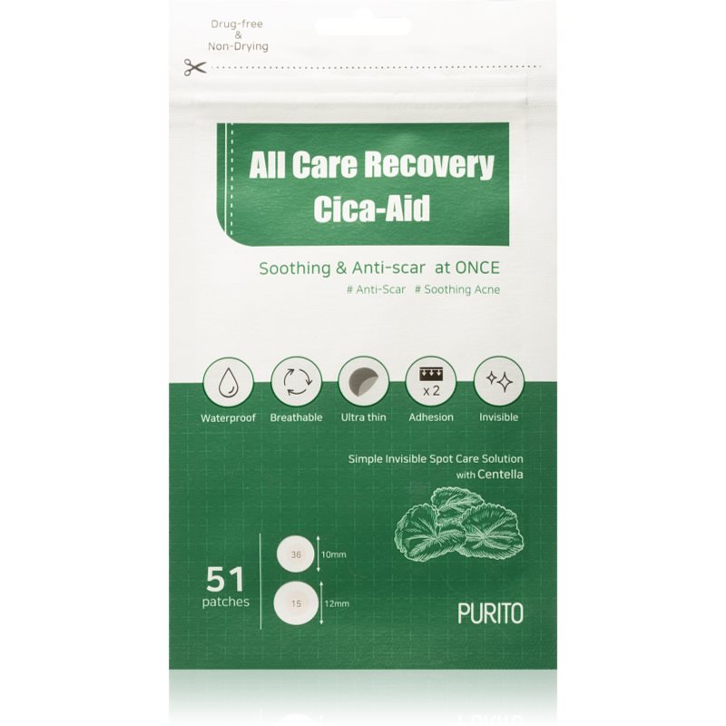 Purito All Care Recovery Cica Aid plasturi pentru piele problematică 51 buc