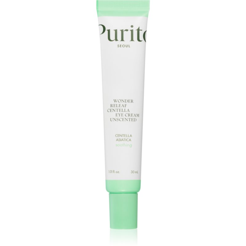 Purito Wonder Releaf Centella Eye Cream Unscented cremă ușoară pentru zona ochilor împotriva ridurilor și a cearcănelor întunecate 30 ml