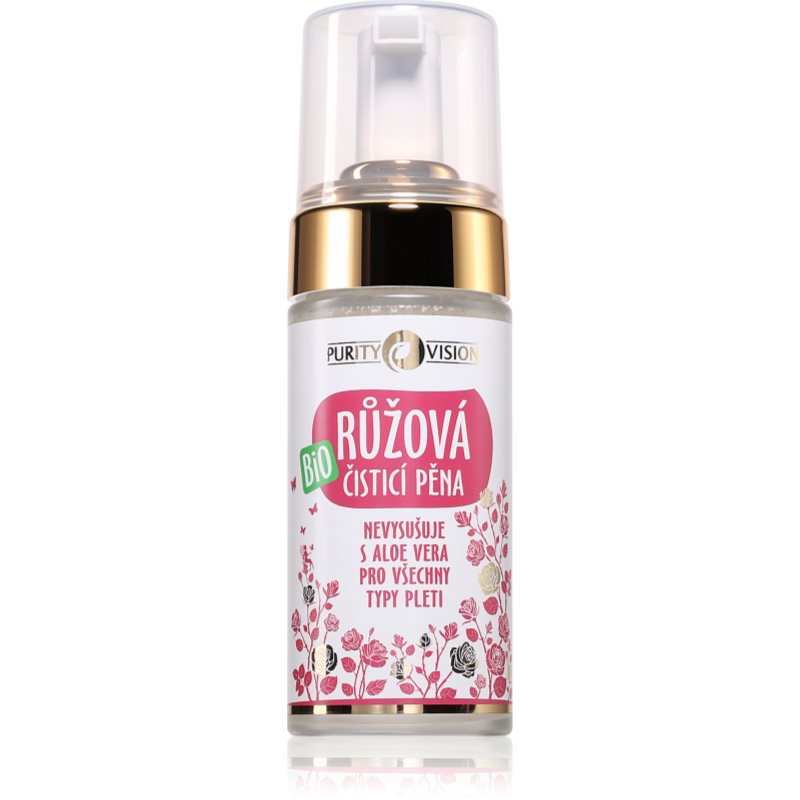 Purity Vision BIO Rose Cleansing Foam demachiant spumant delicat pentru piele sensibilă 90 ml