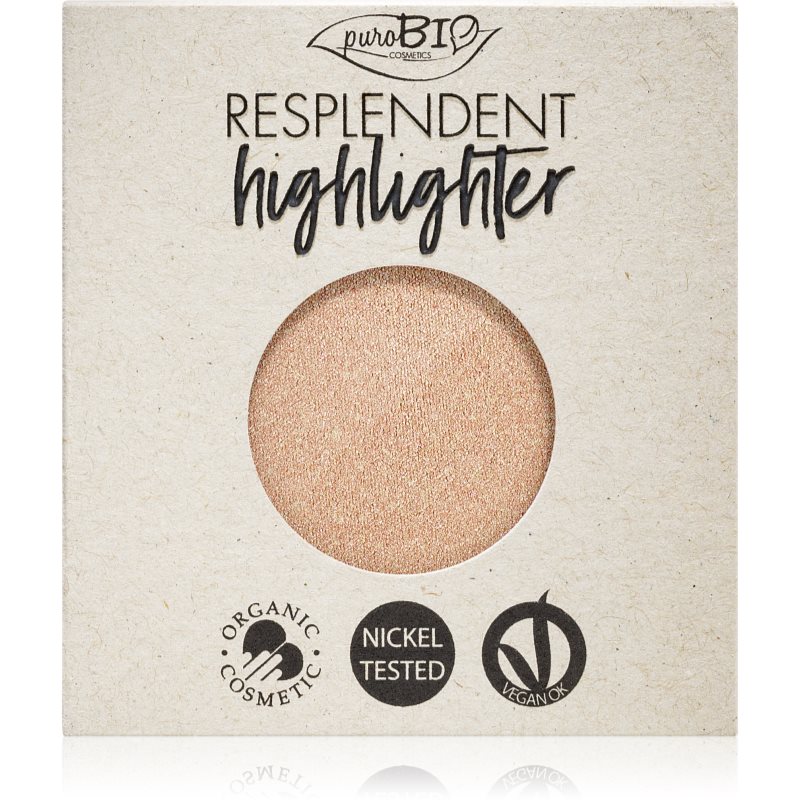 puroBIO Cosmetics Resplendent Highlighter crema de strălucire rezervă culoare 01 Sparkling Wine 9 g