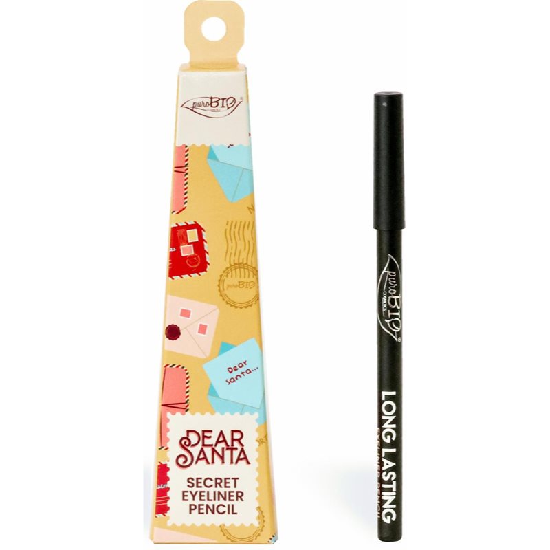 puroBIO Cosmetics Dear Santa eyeliner khol în ambalaj cadou culoare 01L 1.1 g