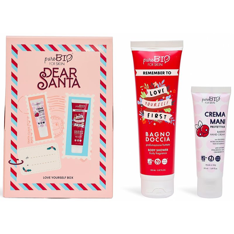 puroBIO Cosmetics Dear Santa Love yourself Box set cadou pentru corp 2 buc