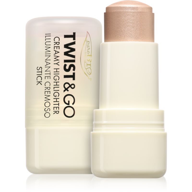 puroBIO Cosmetics Twist&amp;Go crema de strălucire stick culoare 01 Sparkling Wine 5 g