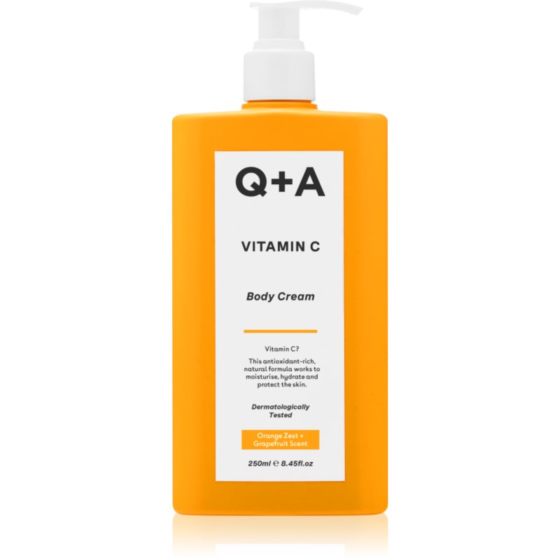 Q+A Vitamin C cremă de corp, cu efect de iluminare parfum Orange zest + Grapefruit 250 ml Q+A Vitamin C cremă de corp, cu efect de iluminare parfum Orange zest + Grapefruit 250 ml