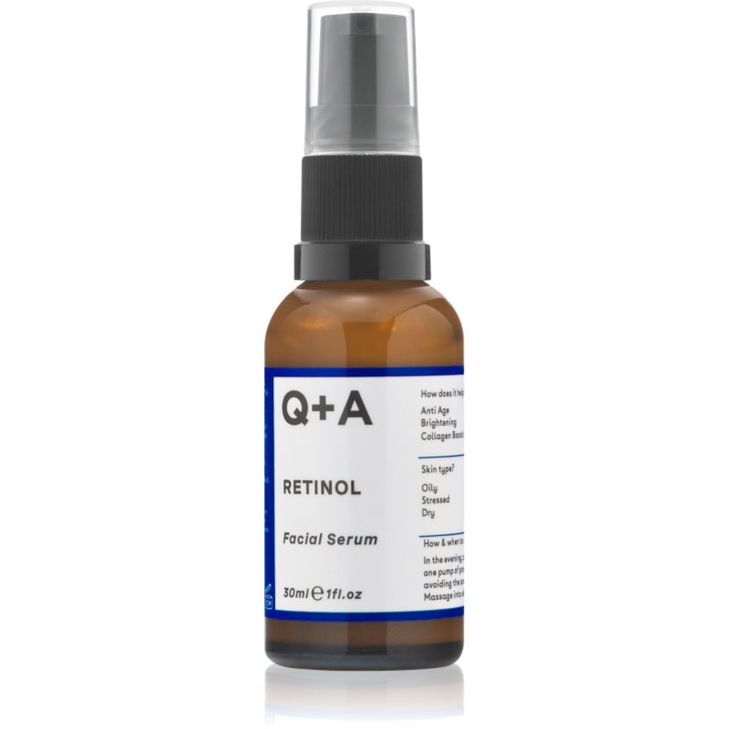Q+A Retinol ser facial pentru netezire cu retinol 0,2% 30 ml Q+A Retinol ser facial pentru netezire cu retinol 0,2% 30 ml