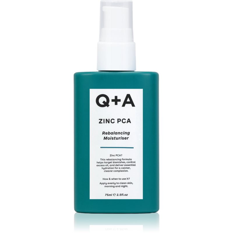 Q+A Zinc PCA cremă hidratantă de zi cu zi pentru ten gras și mixt cu zinc 75 ml