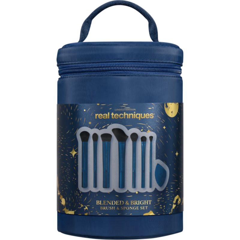 Real Techniques Holiday Blended & Bright set de pensule cu geantă