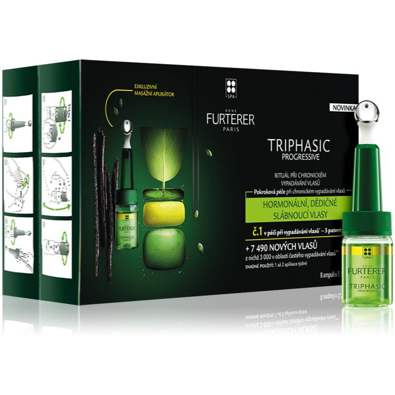 René Furterer Triphasic Progressive komplexe Pflege für chronischen Haarausfall 8x5,5 ml