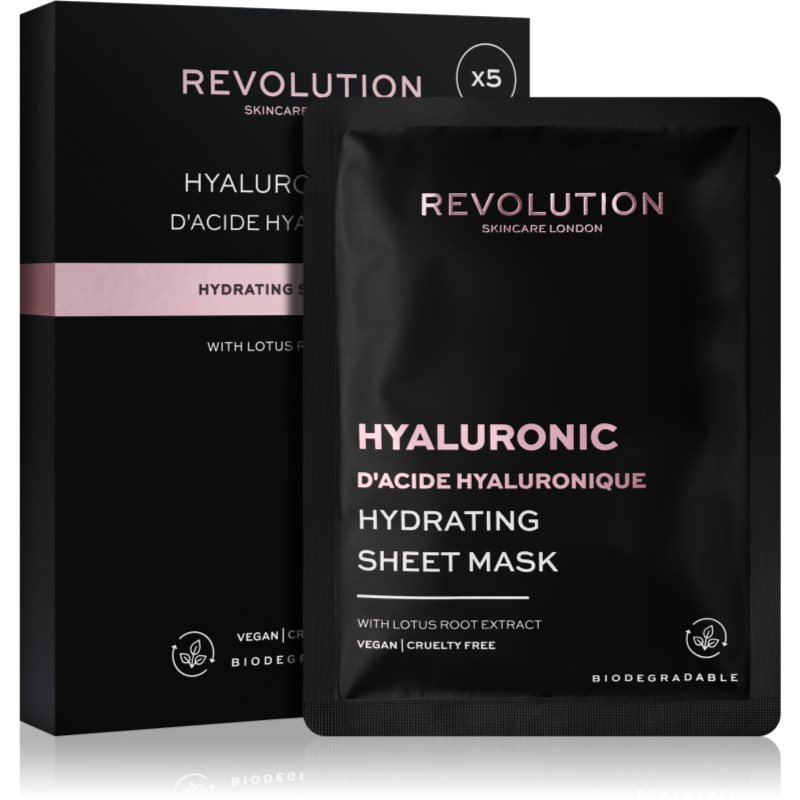 Revolution Skincare Hyaluronic Acid set de măști textile pentru hidratare intensa 5 buc