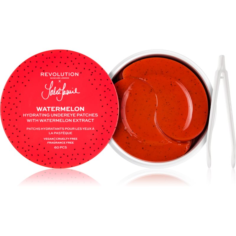 Revolution Skincare X Jake-Jamie Watermelon masca hidrogel pentru ochi pentru luminozitate si hidratare 60 buc