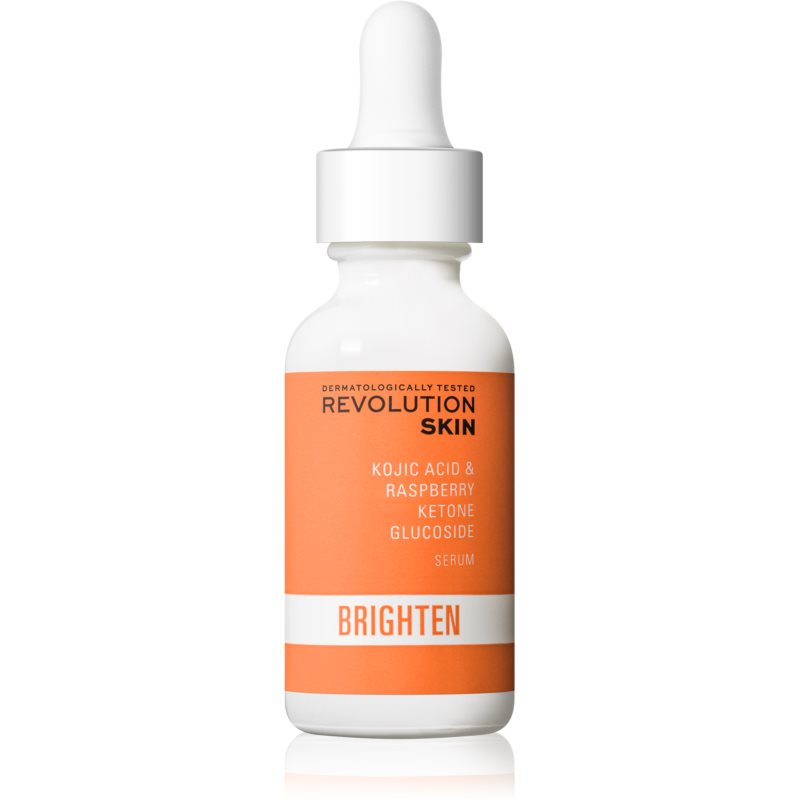 Revolution Skincare Brighten Kojic Acid & Raspberry Ketone Glucoside ser hidratant pentru stralucire pentru uniformizarea nuantei tenului 30 ml
