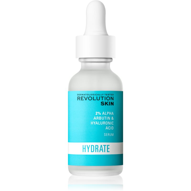 Revolution Skincare Hyaluronic Acid & 2% Alpha Arbutin ser hidratant pentru stralucire 30 ml