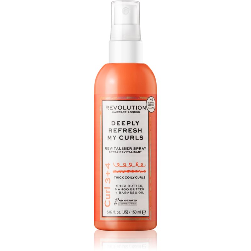 Revolution Haircare My Curls 3+4 Deeply Refresh My Curls spray regenerator pentru păr creț 150 ml