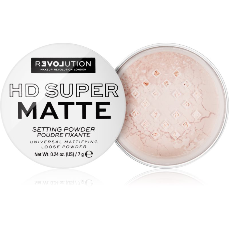 Revolution Relove HD Super Matte Pudră transparentă de fixare cu efect matifiant culoare Transparent 7 g