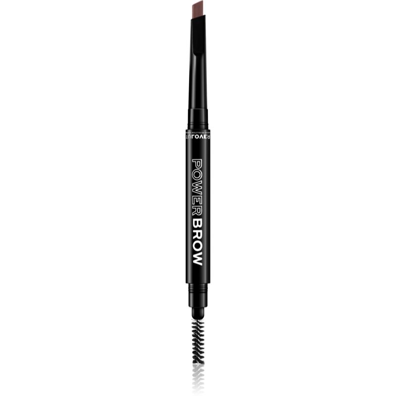 Revolution Relove Power Brow creion pentru sprancene cu pensula culoare Dark Brown 0,3 g