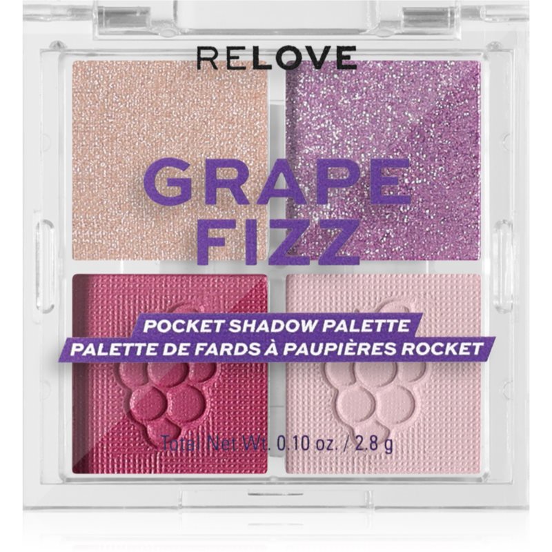Revolution Relove Pocket Palette paletă cu farduri de ochi culoare Grape Fizz 4x0.72 g