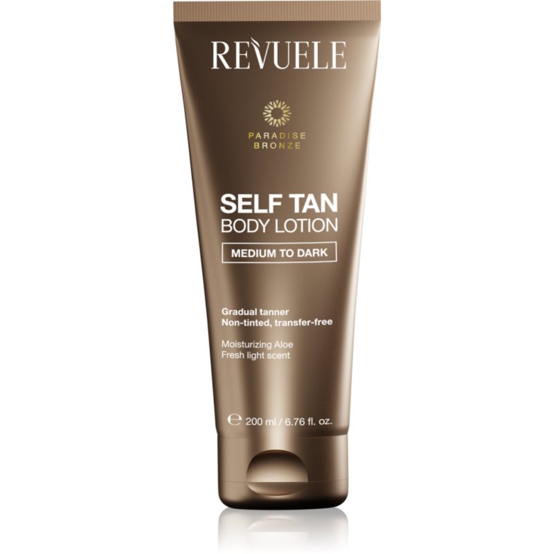 Revuele Paradise Bronze Self Tan Body Lotion lotiune autobronzanta pentru bronzare graduala culoare Medium To Dark 200 ml