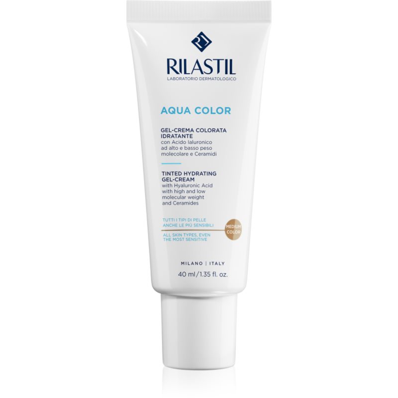 Rilastil Aqua Color gel-cremă cu efect de tonifiere cu efect de hidratare culoare Medium 40 ml