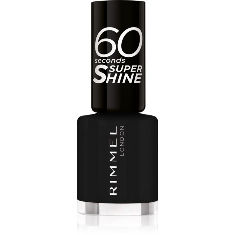 Rimmel 60 Seconds Super Shine lac de unghii culoare 900 Black 8 ml