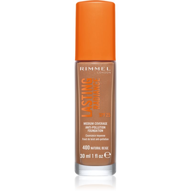 Rimmel Lasting Radiance make-up pentru luminozitate SPF 25 culoare 400 Natural Beige 30 ml