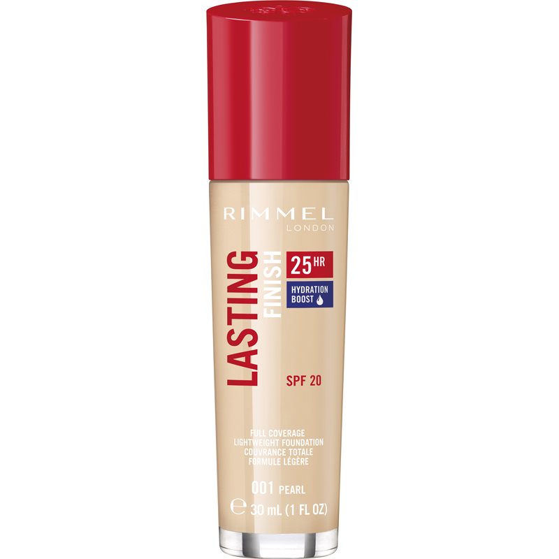 Rimmel Lasting Finish 25H fond de ten lichid SPF 20 culoare 001 Pearl 30 ml