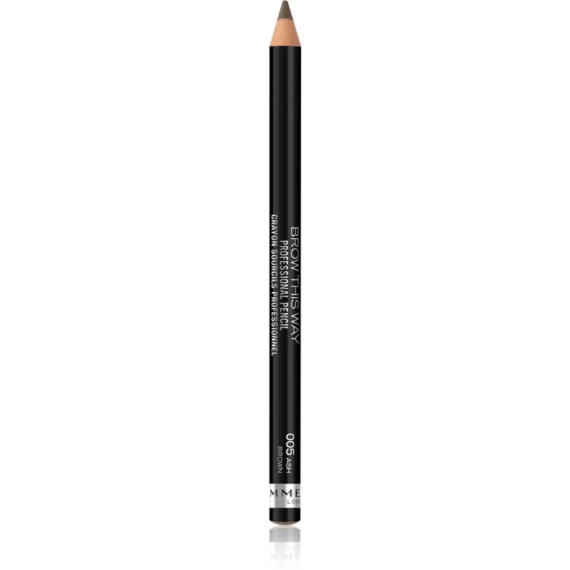 Rimmel Brow This Way creion pentru sprancene cu pensula culoare 005 Ash Brown 1,4 g