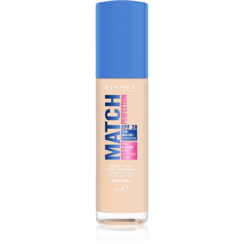 Rimmel Match Perfection fond de ten lichid SPF 20 culoare 001N Pearl 30 ml