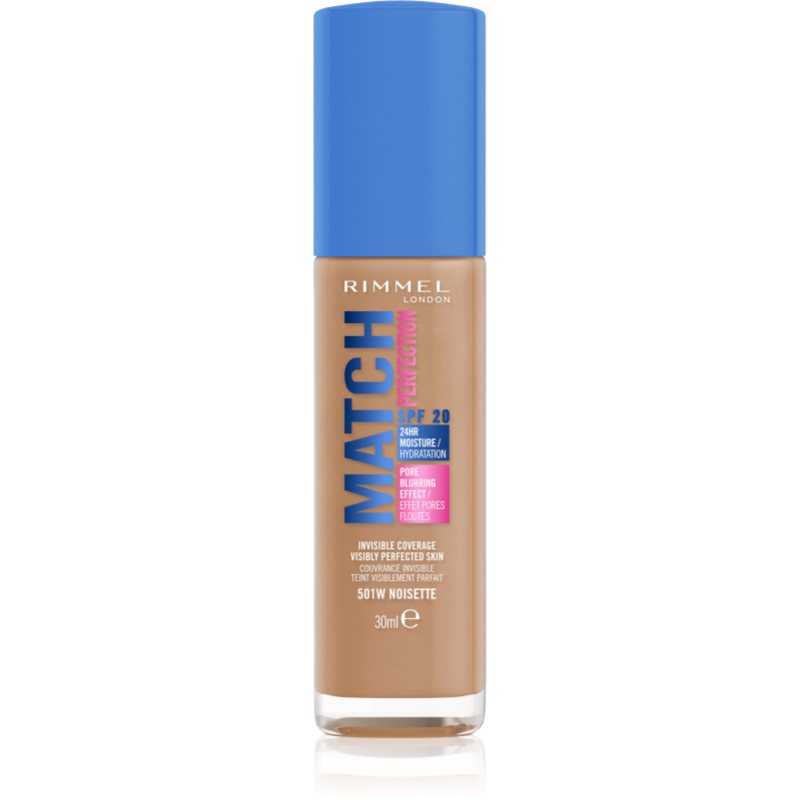 Rimmel Match Perfection fond de ten lichid SPF 20 culoare 501W Noisette 30 ml