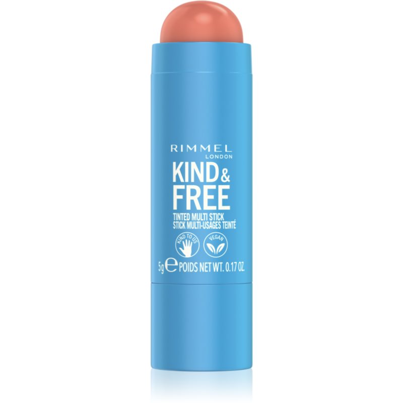 Rimmel Kind & Free machiaj multifuncțional pentru ochi, buze și față culoare 002 Peachy Cheeks 5 g