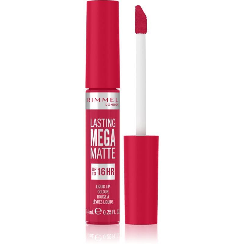 Rimmel Lasting Mega Matte ruj lichid mat, cu textură lejeră 16 de ore culoare Fuchsia Flush 7,4 ml