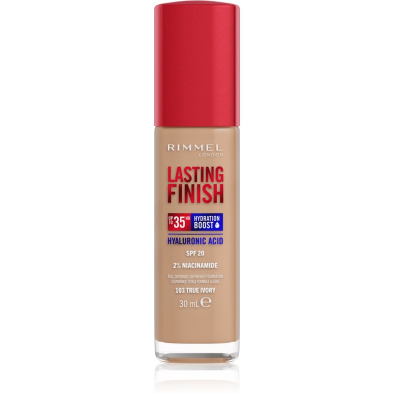 Rimmel Lasting Finish 35H Hydration Boost make up hidratant SPF 20 culoare 103 True Ivory 30 ml