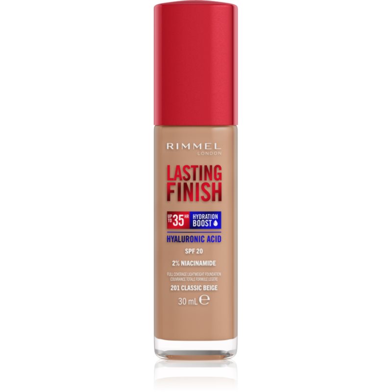 Rimmel Lasting Finish 35H Hydration Boost make up hidratant SPF 20 culoare 201 Classic Beige 30 ml