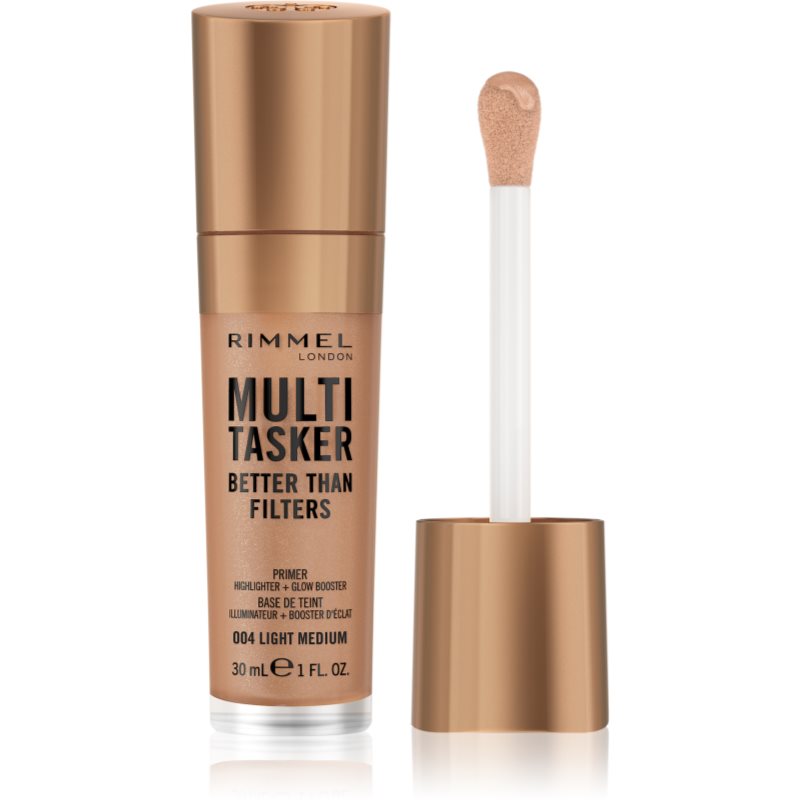 Rimmel Multi-Tasker Better Than Filters bază pentru machiaj iluminatoare pentru uniformizarea nuantei tenului culoare 004 Light Medium 30 ml