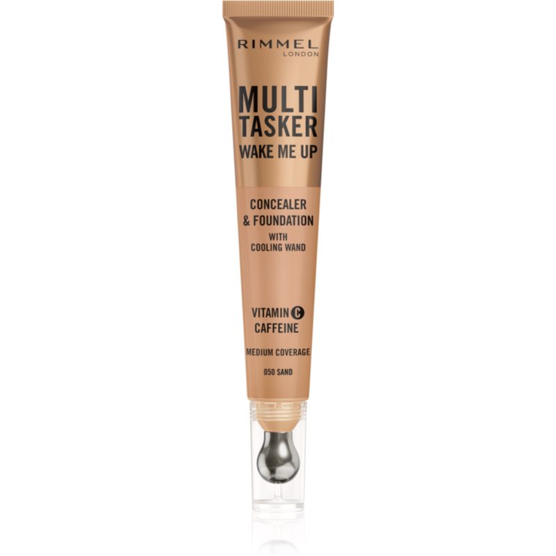 Rimmel Multi-Tasker Wake Me Up make-up si corector pentru o piele mai luminoasa culoare 50 Sand 20 ml