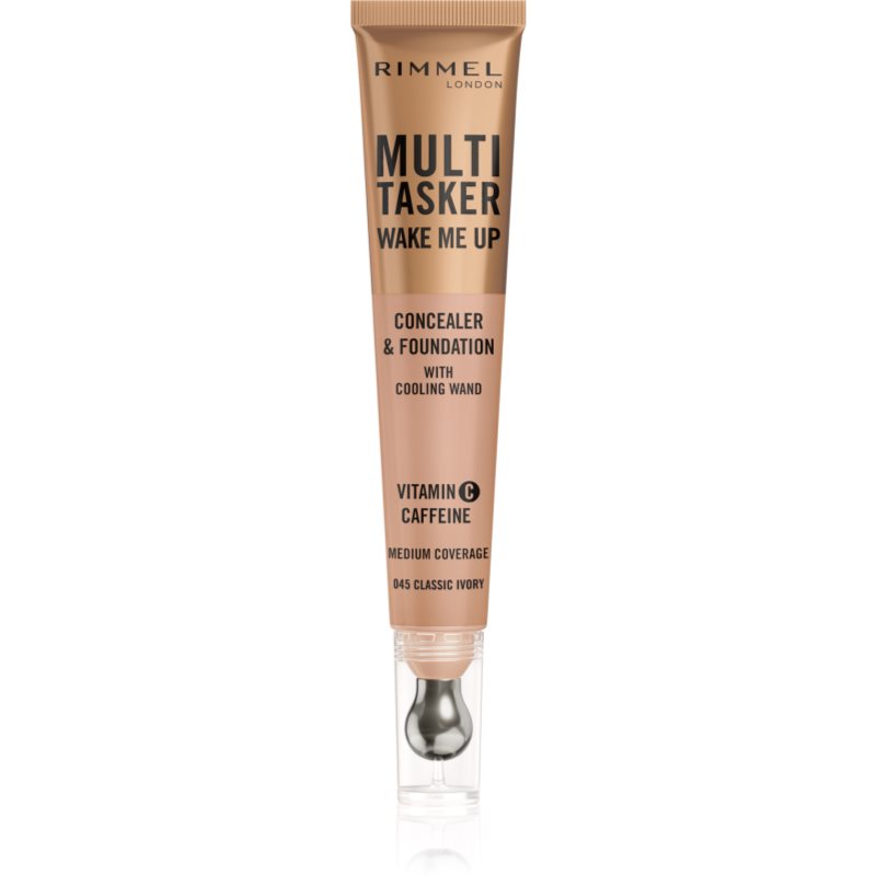 Rimmel Multi-Tasker Wake Me Up make-up si corector pentru o piele mai luminoasa culoare 45 Classic Ivory 20 ml